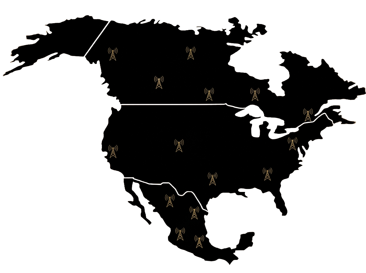 Mapa de cobertura Softcell en México, Estados Unidos y Canadá